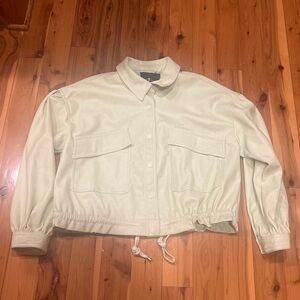NEW💚7 for All Mankind Vegan leather bomber jacket in soft light green